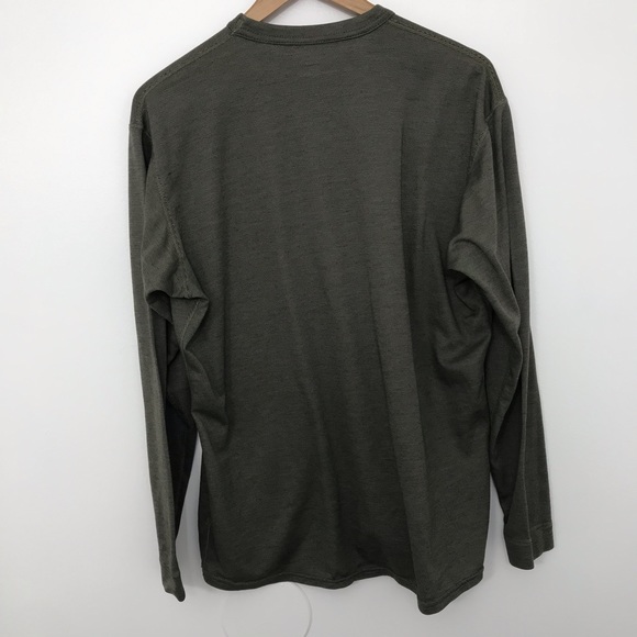 Sold* Patagonia Capilene Shirt Mens Size Large Long Sleeve Olive Green Base Laye - Picture 3 of 11